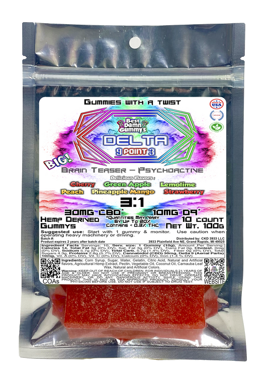Delta 9 THC LARGE BIG GUMMY (Packaged) - 25 Packages per order - Best Damn Gummy's - Wholesale
